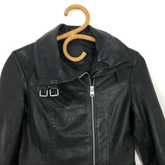 All Saints | Belvedere Biker Leather Moto Jacket in Black Size 0 - Picture 4 of 15